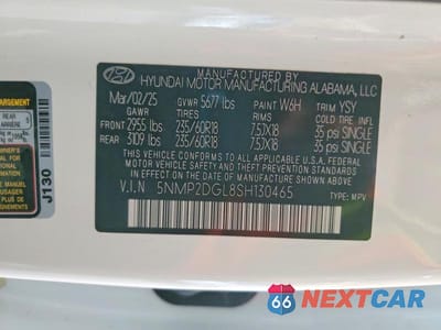 Zdjęcie 13 z 13 samochodu: 2025 HYUNDAI SANTA FE VIN:5NMP2DGL8SH130465 - miniatura