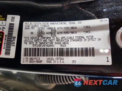 Zdjęcie 12 z 12 samochodu: 2015 TOYOTA TUNDRA VIN:5TFUY5F1XFX428441 - miniatura