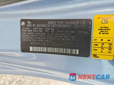 Zdjęcie 12 z 12 samochodu: 2010 BMW 128 I VIN:WBAUL7C55AVJ77573 - miniatura