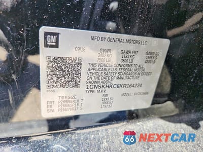Zdjęcie 13 z 13 samochodu: 2019 CHEVROLET SUBURBAN K1500 LT VIN:1GNSKHKC8KR164224 - miniatura