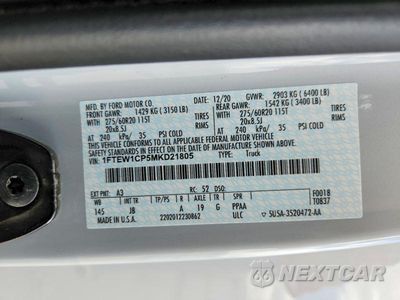 Zdjęcie 13 z 13 samochodu: 2021 FORD F150 SUPERCREW VIN:1FTEW1CP5MKD21805 - miniatura