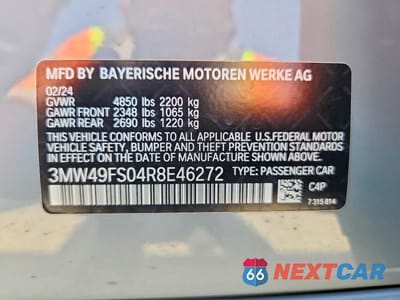 Zdjęcie 12 z 12 samochodu: 2024 BMW M340I VIN:3MW49FS04R8E46272 - miniatura