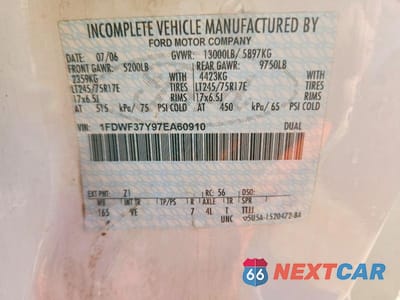 Zdjęcie 12 z 12 samochodu: 2007 FORD F350 SUPER DUTY VIN:1FDWF37Y97EA60910 - miniatura