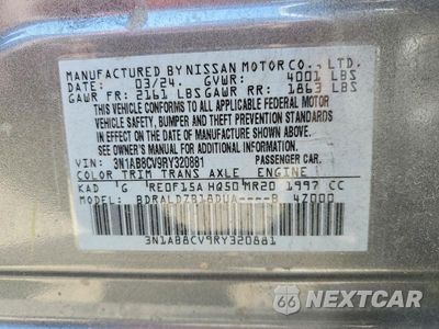 Zdjęcie 13 z 13 samochodu: 2024 NISSAN SENTRA SV VIN:3N1AB8CV9RY320881 - miniatura