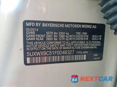 Zdjęcie 13 z 13 samochodu: 2015 BMW X3 XDRIVE28I VIN:5UXWX9C51F0D46327 - miniatura
