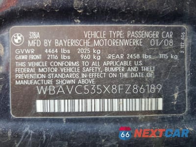 Zdjęcie 12 z 12 samochodu: 2008 BMW 328 I SULEV VIN:WBAVC535X8FZ86189 - miniatura