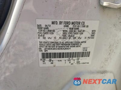 Zdjęcie 12 z 12 samochodu: 2013 FORD EDGE LIMITED VIN:2FMDK4KC9DBA26431 - miniatura