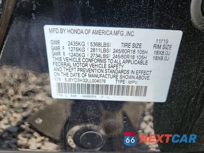 Zdjęcie 13 z 13 samochodu: 2020 ACURA MDX VIN:5J8YD3H32LL004076 - miniatura
