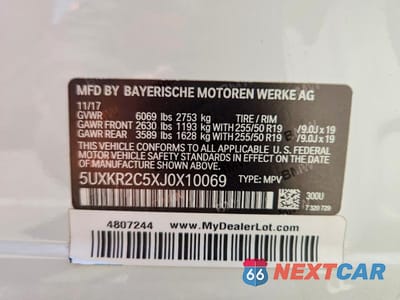 Zdjęcie 13 z 13 samochodu: 2018 BMW X5 SDRIVE35I VIN:5UXKR2C5XJ0X10069 - miniatura