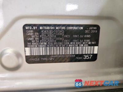 Zdjęcie 13 z 13 samochodu: 2020 MITSUBISHI OUTLANDER SPORT ES VIN:JA4AR3AUXLU019384 - miniatura