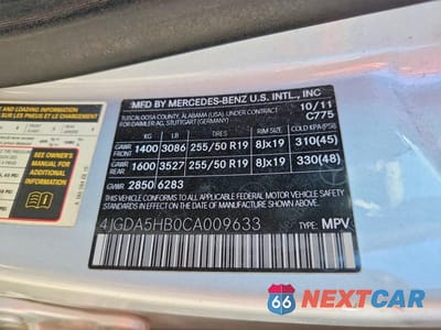 Zdjęcie 13 z 13 samochodu: 2012 MERCEDES-BENZ ML 350 4MATIC VIN:4JGDA5HB0CA009633 - miniatura