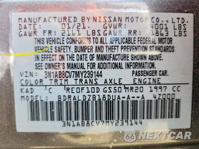 Zdjęcie 12 z 12 samochodu: 2021 NISSAN SENTRA SV VIN:3N1AB8CV7MY239144 - miniatura