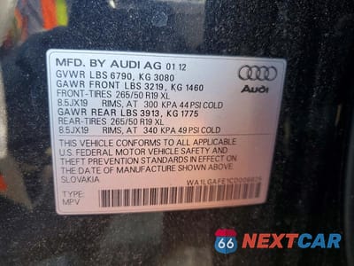 Zdjęcie 13 z 13 samochodu: 2012 AUDI Q7 PREMIUM PLUS VIN:WA1LGAFE1CD006625 - miniatura