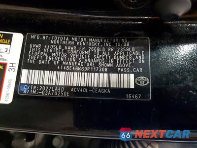 Zdjęcie 12 z 12 samochodu: 2009 TOYOTA CAMRY XLE VIN:4T4BE46K69R117308 - miniatura
