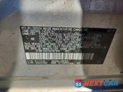 Zdjęcie 12 z 12 samochodu: 2012 TOYOTA RAV4 BASE VIN:2T3BF4DV2CW187908 - miniatura