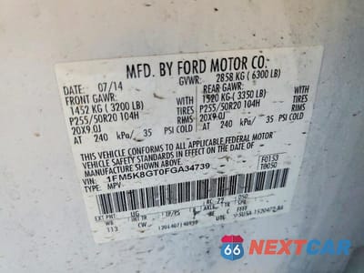 Zdjęcie 13 z 13 samochodu: 2015 FORD EXPLORER SPORT VIN:1FM5K8GT0FGA34739 - miniatura