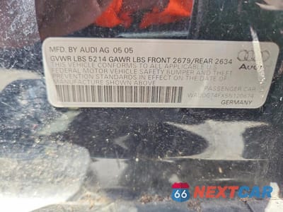 Zdjęcie 12 z 12 samochodu: 2005 AUDI A6 3.2 QUATTRO VIN:WAUDG74FX5N120674 - miniatura