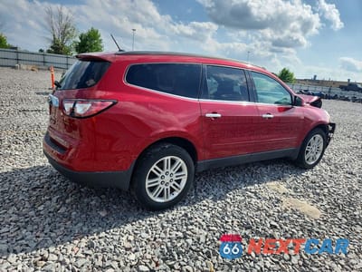 Trzecie zdjęcie samochodu z tyłu: 2014 CHEVROLET TRAVERSE LT VIN:1GNKRGKD6EJ198776 - miniatura