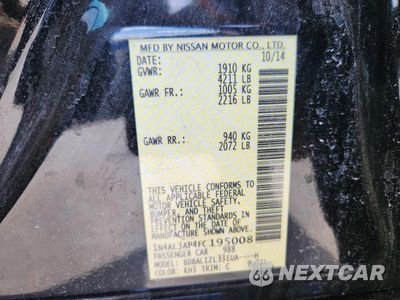 Zdjęcie 25 z 26 samochodu: 2015 NISSAN ALTIMA SV VIN:1N4AL3AP4FC195008 - miniatura