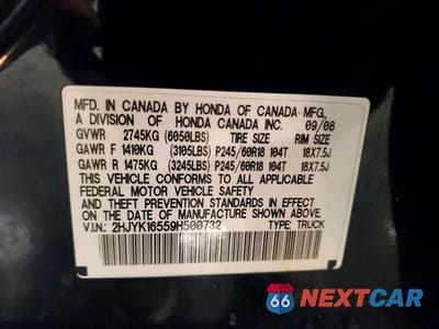 Zdjęcie 12 z 12 samochodu: 2009 HONDA RIDGELINE RTL VIN:2HJYK16559H500732 - miniatura
