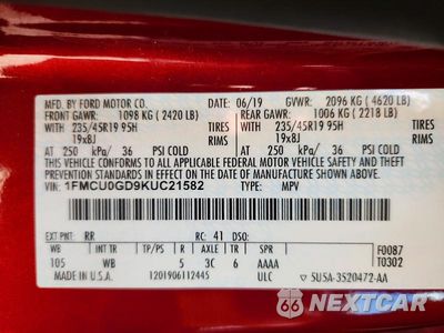 Zdjęcie 13 z 13 samochodu: 2019 FORD ESCAPE SE VIN:1FMCU0GD9KUC21582 - miniatura