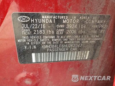 Zdjęcie 12 z 12 samochodu: 2017 HYUNDAI ELANTRA LIMITED VIN:KMHD84LF6HU262347 - miniatura