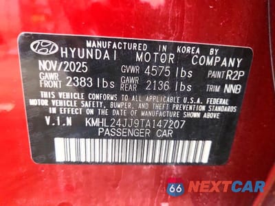 Zdjęcie 12 z 12 samochodu: 2026 HYUNDAI SONATA HYBRID BLUE VIN:KMHL24JJ9TA147207 - miniatura