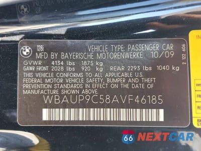 Zdjęcie 12 z 12 samochodu: 2010 BMW 128 I VIN:WBAUP9C58AVF46185 - miniatura