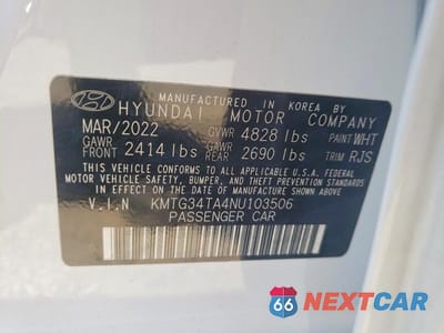 Zdjęcie 12 z 12 samochodu: 2022 GENESIS G70 2.0T VIN:KMTG34TA4NU103506 - miniatura