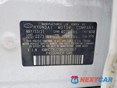 Zdjęcie 13 z 13 samochodu: 2021 HYUNDAI IONIQ SE VIN:KMHC75LC5MU260867 - miniatura