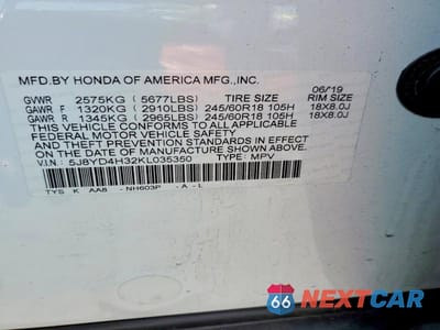Zdjęcie 13 z 13 samochodu: 2019 ACURA MDX VIN:5J8YD4H32KL035350 - miniatura
