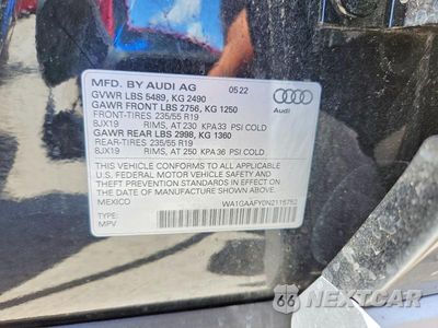 Zdjęcie 13 z 13 samochodu: 2022 AUDI Q5 PREMIUM 45 VIN:WA1GAAFY0N2115752 - miniatura