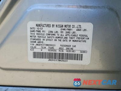 Zdjęcie 12 z 12 samochodu: 2008 INFINITI G35 X VIN:JNKBV61F78M256221 - miniatura