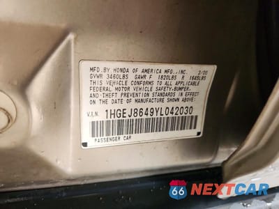 Zdjęcie 12 z 12 samochodu: 2000 HONDA CIVIC EX VIN:1HGEJ8649YL042030 - miniatura