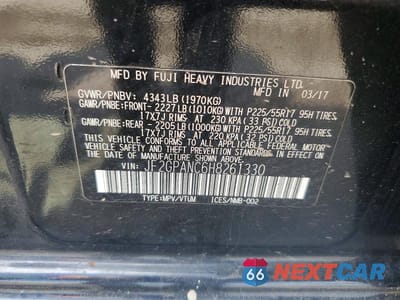 Zdjęcie 14 z 14 samochodu: 2017 SUBARU CROSSTREK LIMITED VIN:JF2GPANC6H8261330 - miniatura