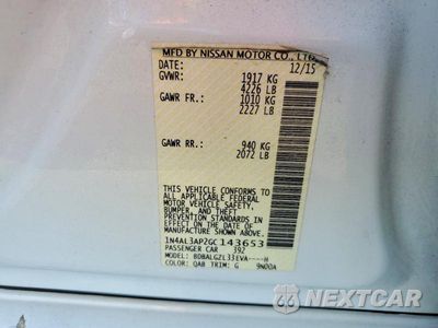 Zdjęcie 12 z 12 samochodu: 2016 NISSAN ALTIMA 2.5 S VIN:1N4AL3AP2GC143653 - miniatura