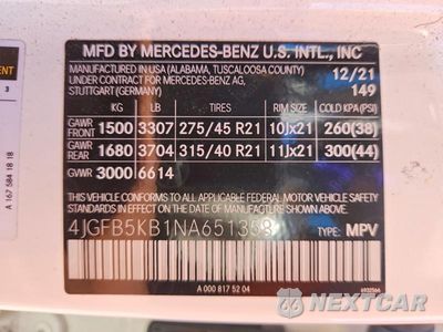 Zdjęcie 13 z 13 samochodu: 2022 MERCEDES-BENZ GLE 450 4MATIC VIN:4JGFB5KB1NA651358 - miniatura