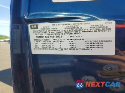 Zdjęcie 12 z 12 samochodu: 2004 CHEVROLET TRAILBLAZER LS VIN:1GNDT13S742136221 - miniatura