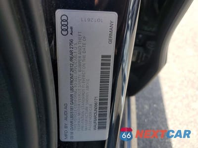 Zdjęcie 12 z 12 samochodu: 2018 AUDI A6 PREMIUM VIN:WAUF8AFC5JN096171 - miniatura