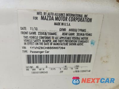 Zdjęcie 12 z 12 samochodu: 2011 MAZDA 6 I VIN:1YVHZ8CH8B5M07394 - miniatura