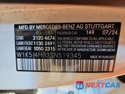 Zdjęcie 13 z 13 samochodu: 2025 MERCEDES-BENZ CLA 250 4MATIC VIN:W1K5J4HB3SN519345 - miniatura