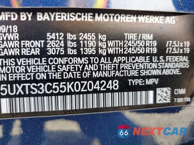 Zdjęcie 13 z 13 samochodu: 2019 BMW X3 XDRIVEM40I VIN:5UXTS3C55K0Z04248 - miniatura