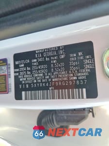 Zdjęcie 13 z 13 samochodu: 2024 KIA SORENTO SX VIN:5XYRK4JF9RG297837 - miniatura