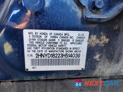 Zdjęcie 13 z 13 samochodu: 2003 ACURA MDX VIN:2HNYD18223H514039 - miniatura
