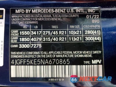Zdjęcie 13 z 13 samochodu: 2022 MERCEDES-BENZ GLS 450 4MATIC VIN:4JGFF5KE5NA670865 - miniatura