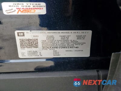 Zdjęcie 13 z 13 samochodu: 2021 CHEVROLET EQUINOX LS VIN:3GNAXHEV2MS140740 - miniatura