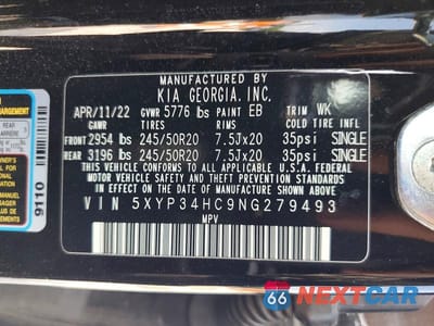 Zdjęcie 14 z 14 samochodu: 2022 KIA TELLURIDE EX VIN:5XYP34HC9NG279493 - miniatura