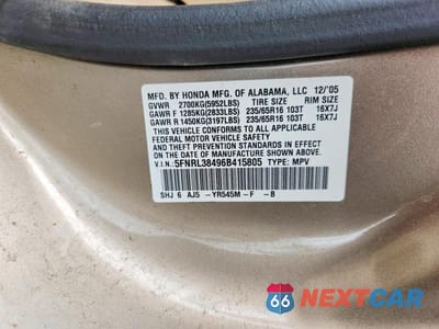 Zdjęcie 13 z 13 samochodu: 2006 HONDA ODYSSEY EX VIN:5FNRL38496B415805 - miniatura