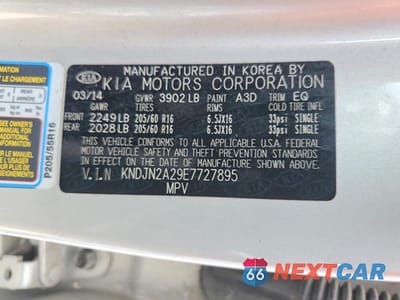 Zdjęcie 13 z 13 samochodu: 2014 KIA SOUL BASE VIN:KNDJN2A29E7727895 - miniatura