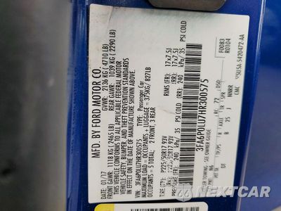 Zdjęcie 12 z 12 samochodu: 2017 FORD FUSION SE HYBRID VIN:3FA6P0LU7HR300575 - miniatura
